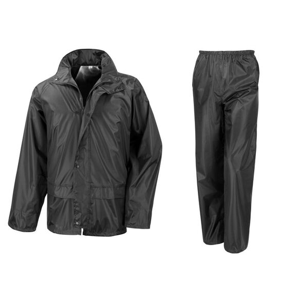 Result Mens Core Waterproof Rain Storm Suit (Pants /Bottoms And Jacket Set) / Bl - Picture 3 of 5